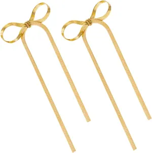 1 Pair Bow Dangle Tassel Earrings for Women Minimalist Statement Jewelry Elegant for Formal Occasions Accessory for Any Outfit