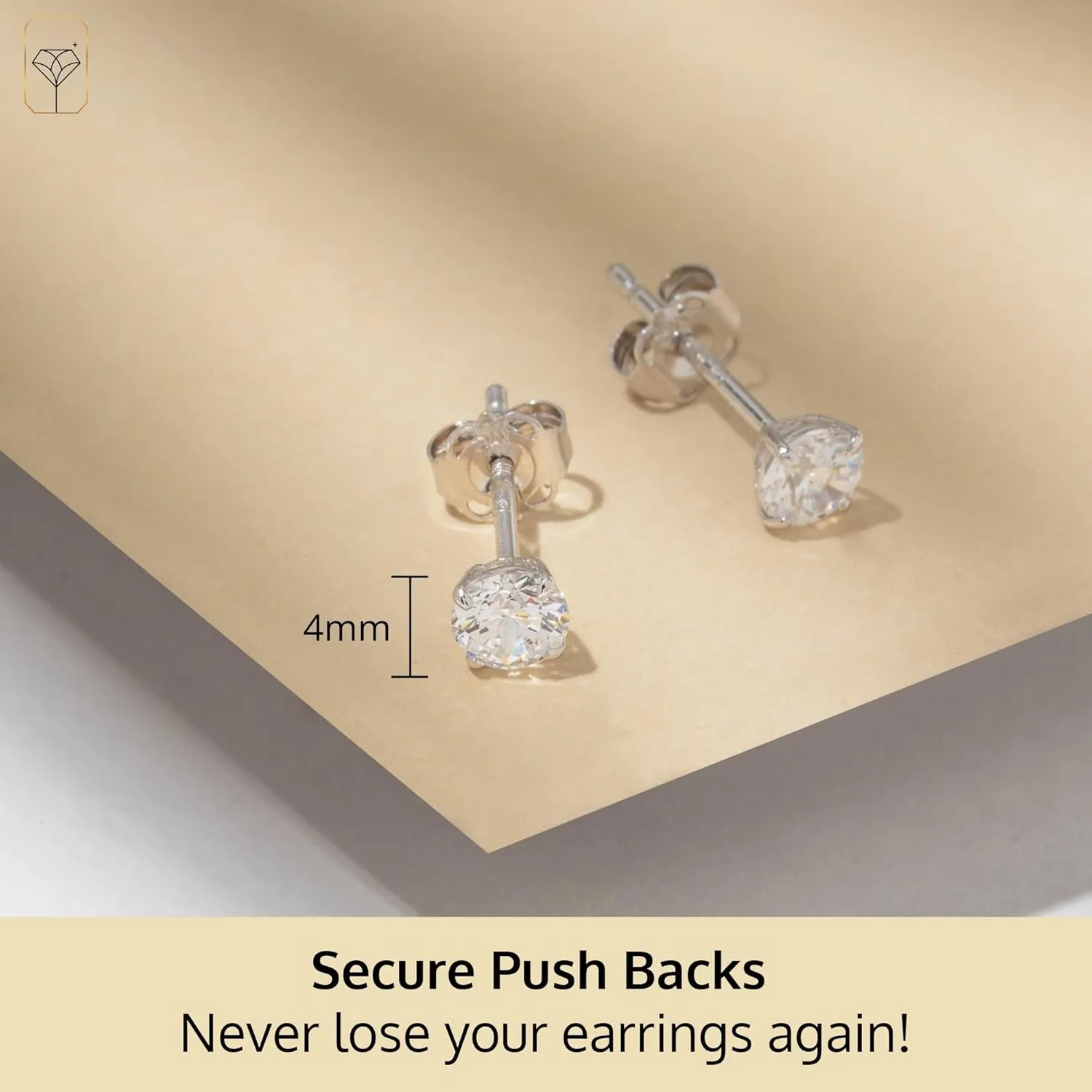 14k Gold Solitaire Round Cubic Zirconia Earrings Studs for Women & Men | Anti Tarnishing CZ Stud Earrings with 14k Gold Butterfly Pushbacks | 4MM-7.5MM by MAX   STONE