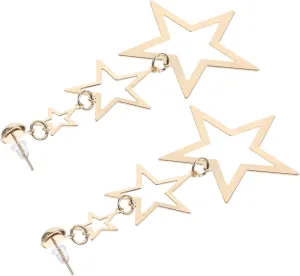 1Pair Star Earrings for Women Minimalist Dangle Catching Pentagram Shape for Everyday Wear Special Occasions Unique Present for Friends and Loved