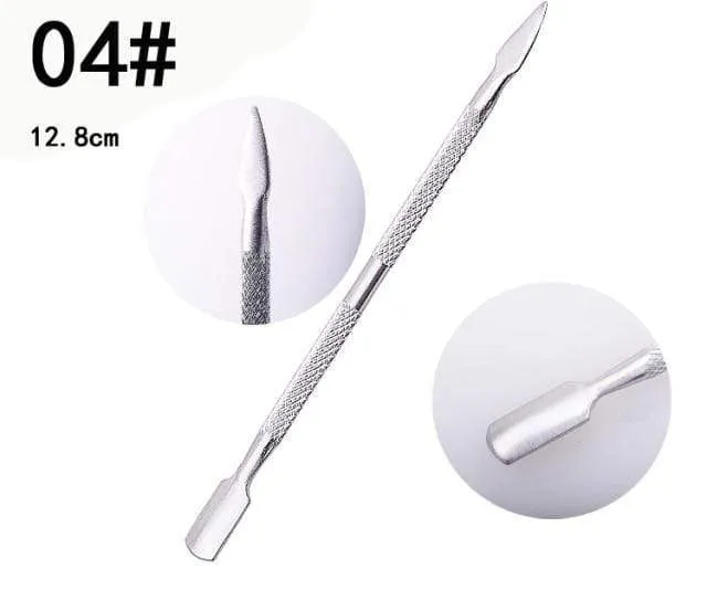 1pc Double-ended Dead Skin Push Stainless Steel Cuticle Pusher Remover For Pedicure Manicure Nail Art Cleaner Care Tool