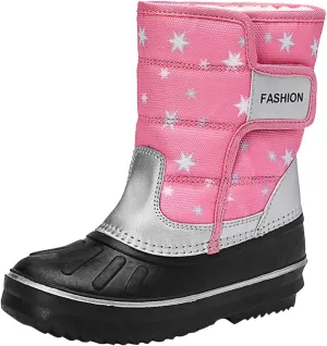 2024 Winter Fashion Snow Boots for Kids Star Print Waterroof Cozy Warm Outdoor Faux  Lined Boots for Girls Teens