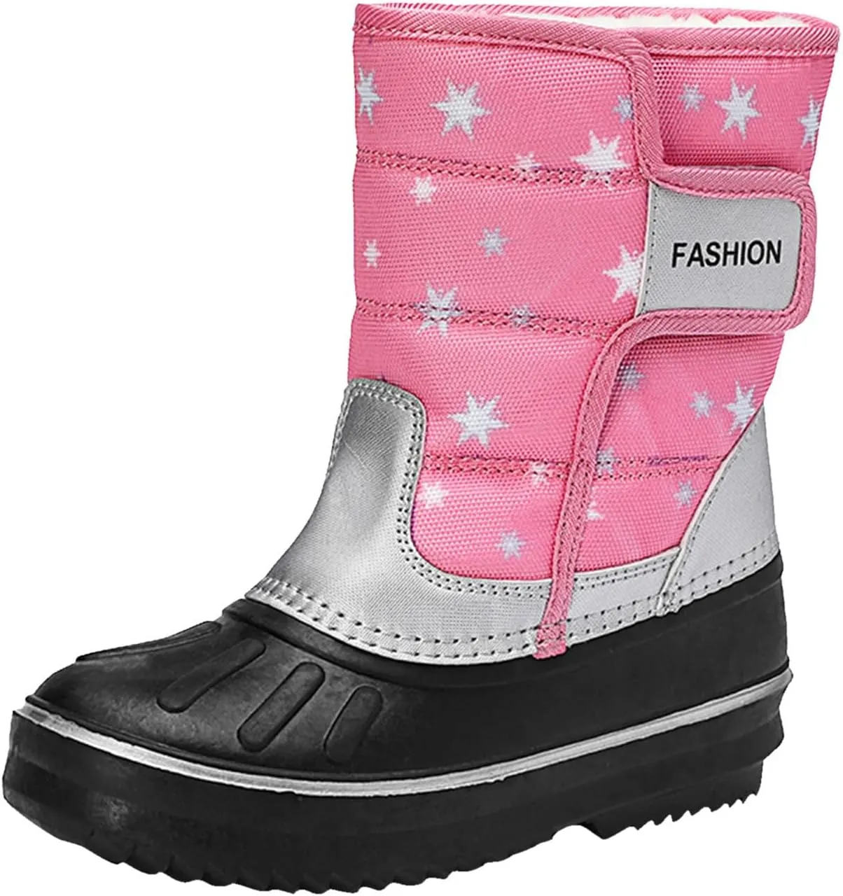 2024 Winter Fashion Snow Boots for Kids Star Print Waterroof Cozy Warm Outdoor Faux  Lined Boots for Girls Teens
