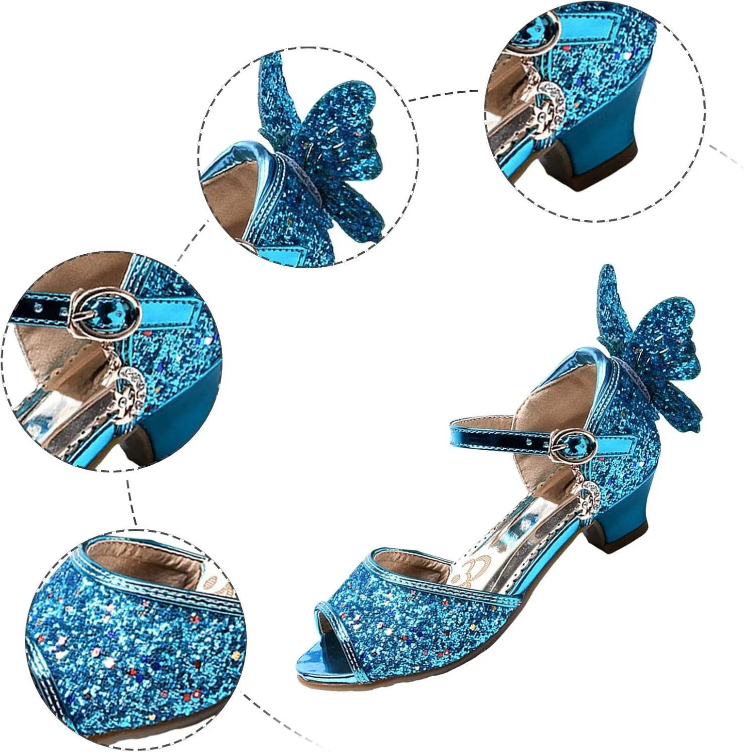 2025 Girls Casual Sandals Comfortable Dressy Party Dance Shoes with Ankle Strap Fashion Cute Bow Open Toe Soft Sole Kids Slippers Breathable Slip-On Shoe Summer Beach Vacation Slides