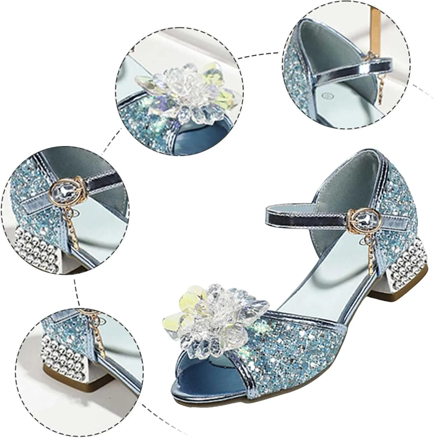 2025 Girls Casual Sandals Comfortable Dressy Party Dance Shoes with Ankle Strap Fashion Cute Bow Open Toe Soft Sole Kids Slippers Breathable Slip-On Shoe Summer Beach Vacation Slides