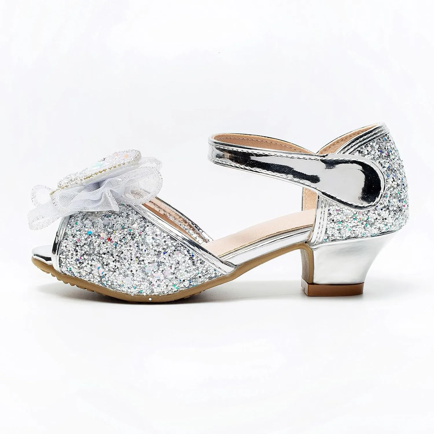 2025 Girls Casual Sandals Comfortable Dressy Party Dance Shoes with Ankle Strap Fashion Cute Bow Open Toe Soft Sole Kids Slippers Breathable Slip-On Shoe Summer Beach Vacation Slides