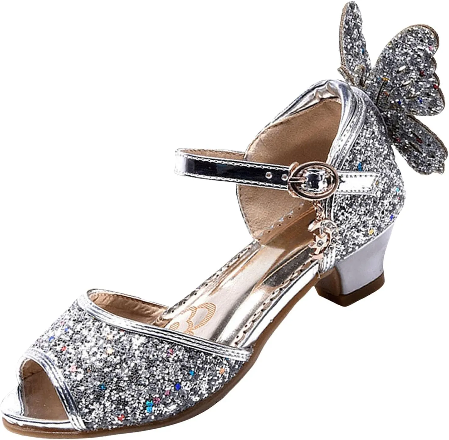 2025 Girls Casual Sandals Comfortable Dressy Party Dance Shoes with Ankle Strap Fashion Cute Bow Open Toe Soft Sole Kids Slippers Breathable Slip-On Shoe Summer Beach Vacation Slides