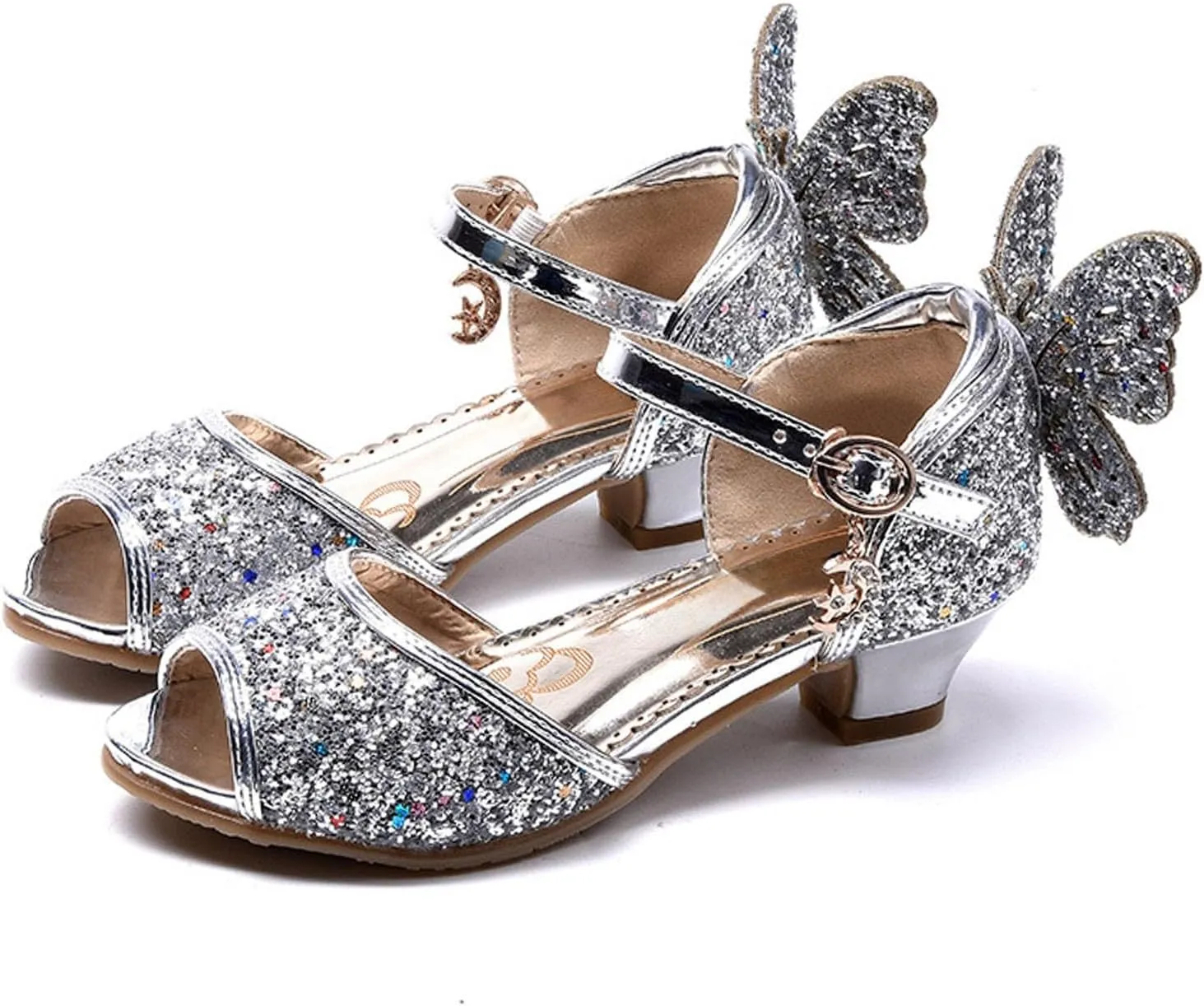 2025 Girls Casual Sandals Comfortable Dressy Party Dance Shoes with Ankle Strap Fashion Cute Bow Open Toe Soft Sole Kids Slippers Breathable Slip-On Shoe Summer Beach Vacation Slides