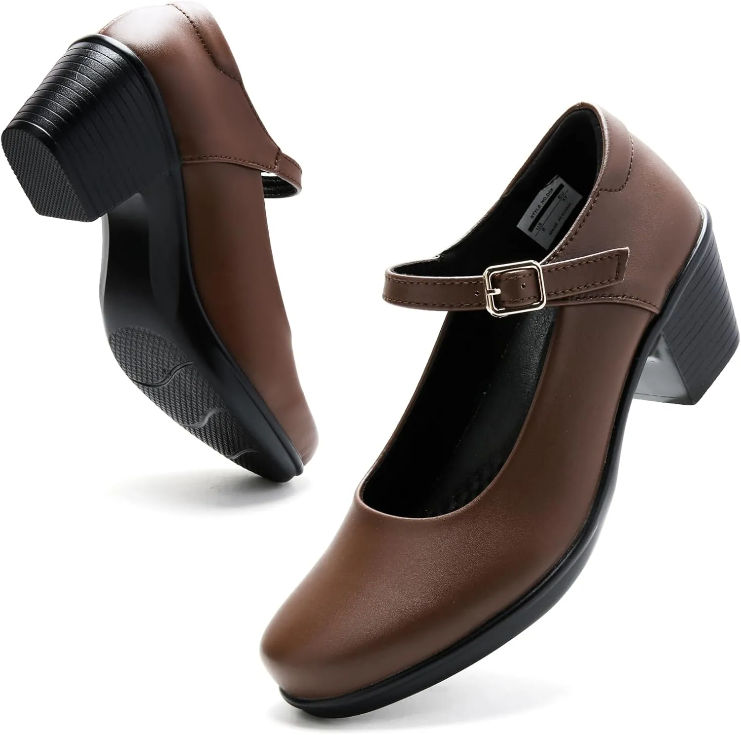 2025 Women's Mary Jane High Heels Pumps, Chunky 2-Inch Heel, Comfortable Dress Shoes for Work, Casual and Office Business, Zapatos para Mujer de Vestir