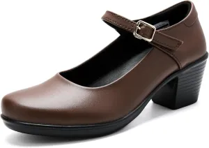 2025 Women's Mary Jane High Heels Pumps, Chunky 2-Inch Heel, Comfortable Dress Shoes for Work, Casual and Office Business, Zapatos para Mujer de Vestir