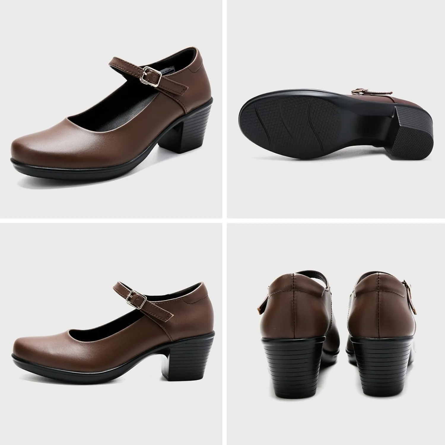 2025 Women's Mary Jane High Heels Pumps, Chunky 2-Inch Heel, Comfortable Dress Shoes for Work, Casual and Office Business, Zapatos para Mujer de Vestir