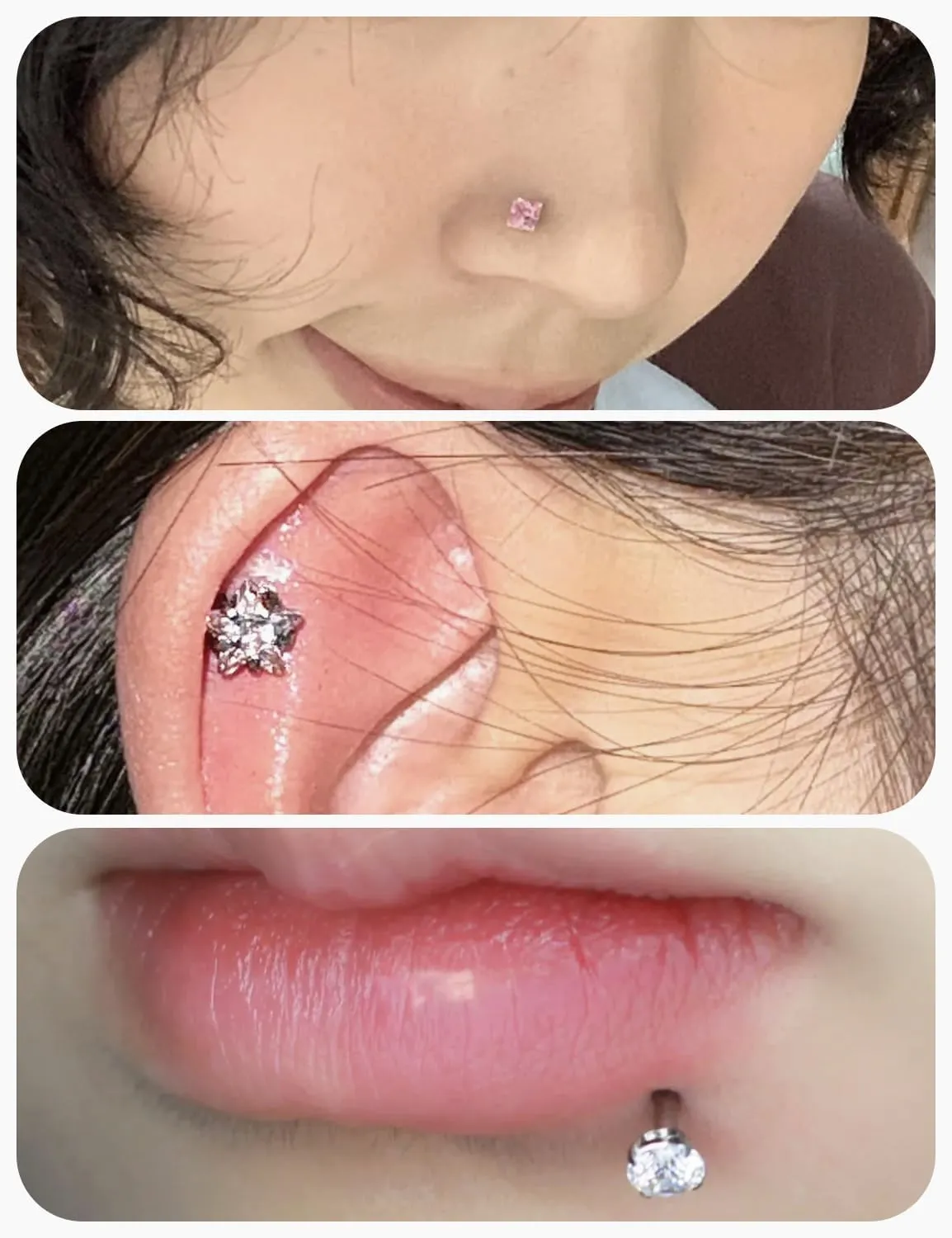 20G 18G 16G Threadless Nose Rings Studs Flat Back Earrings Surgical Stainless Steel Opal Nose Rings Stud Tragus Helix Conch Cartilage Earrings Piercing Jewelry For Women Men Hypoallergenic