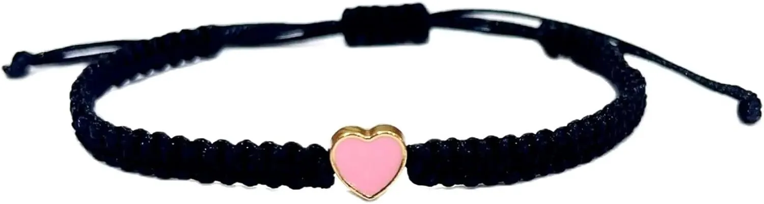2Pcs Colorful Heart Beaded Matching Bracelets Cute Heart Braided Adjustable Couple Friendships Bracelets Set Long Distance Bracelets for Lover Best Friends