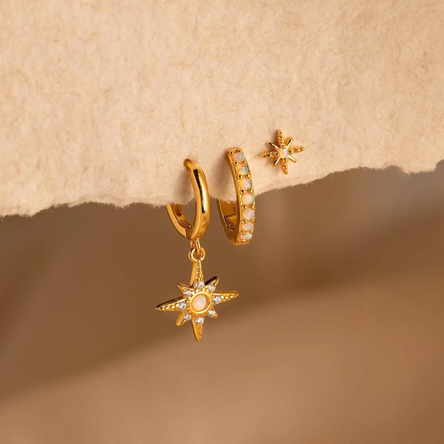 3 Pairs Gold Hoop Earrings for Women Trendy Dainty Gold Huggie Earrings 14k Gold Stud Earring Hypoallergenic Earrings Small Hoop Earrings for Gifts