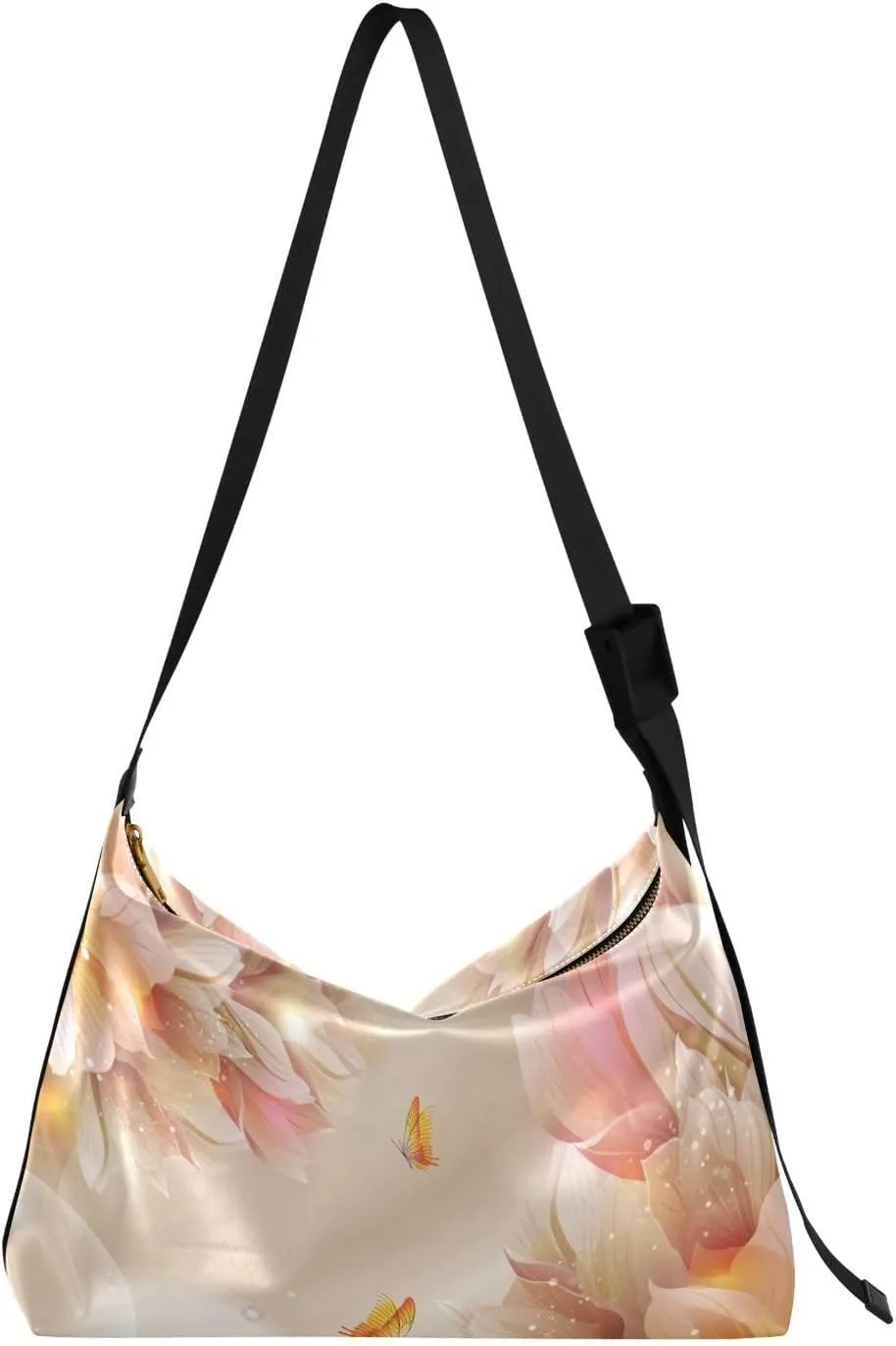 3d Flowers Hobo Crossbody Bags for Women Leather Large Shoulder Bag Cross Body Trendy Womens Tote Bags Handbag for Travel Shopping