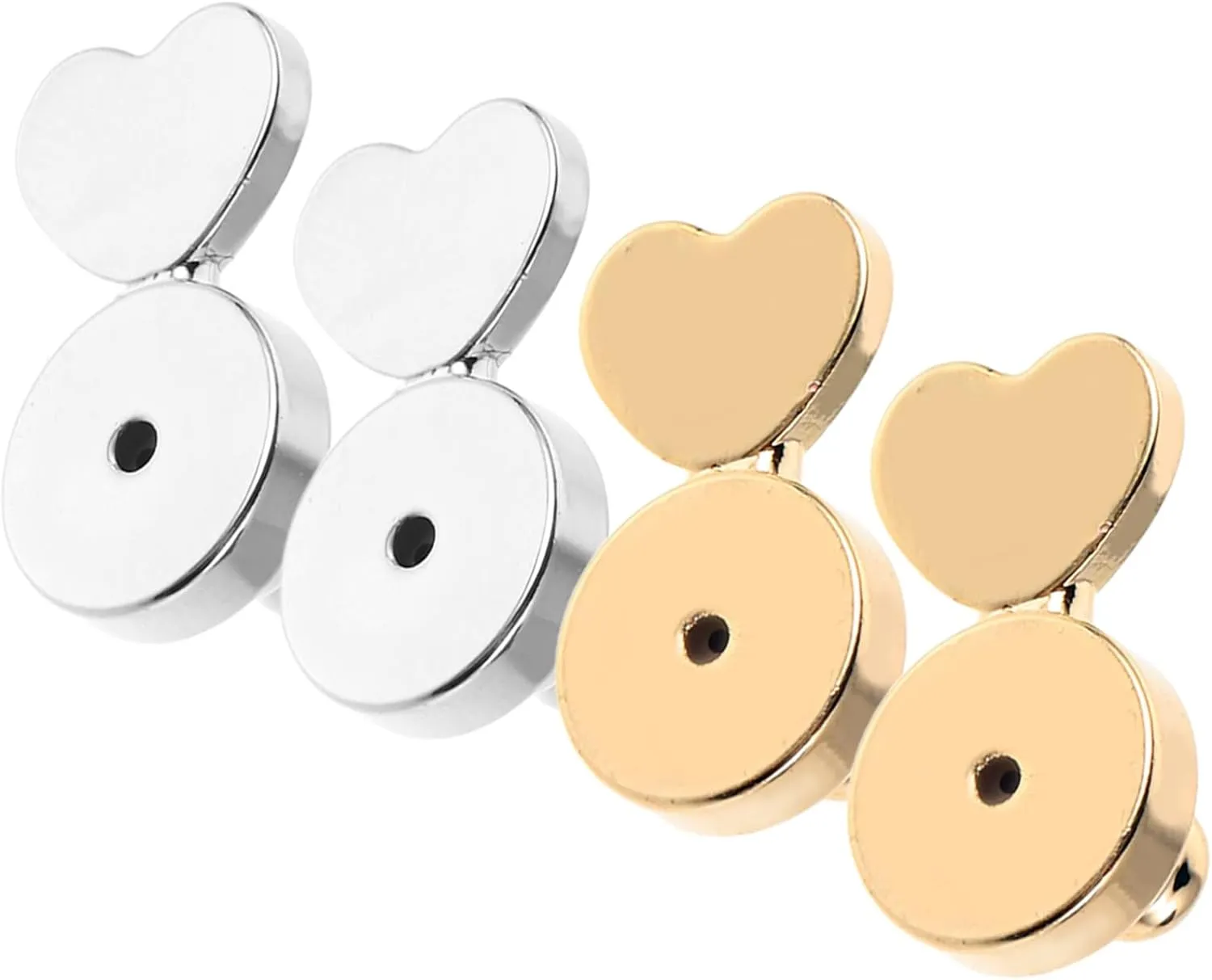 4Pcs Heart Shaped Earring Lifter Backs for Women Cute Dangle Studs for Valentine's Day Jewelry Secure Protective Backing for Heavy Earrings Comfortable Antidroop Design