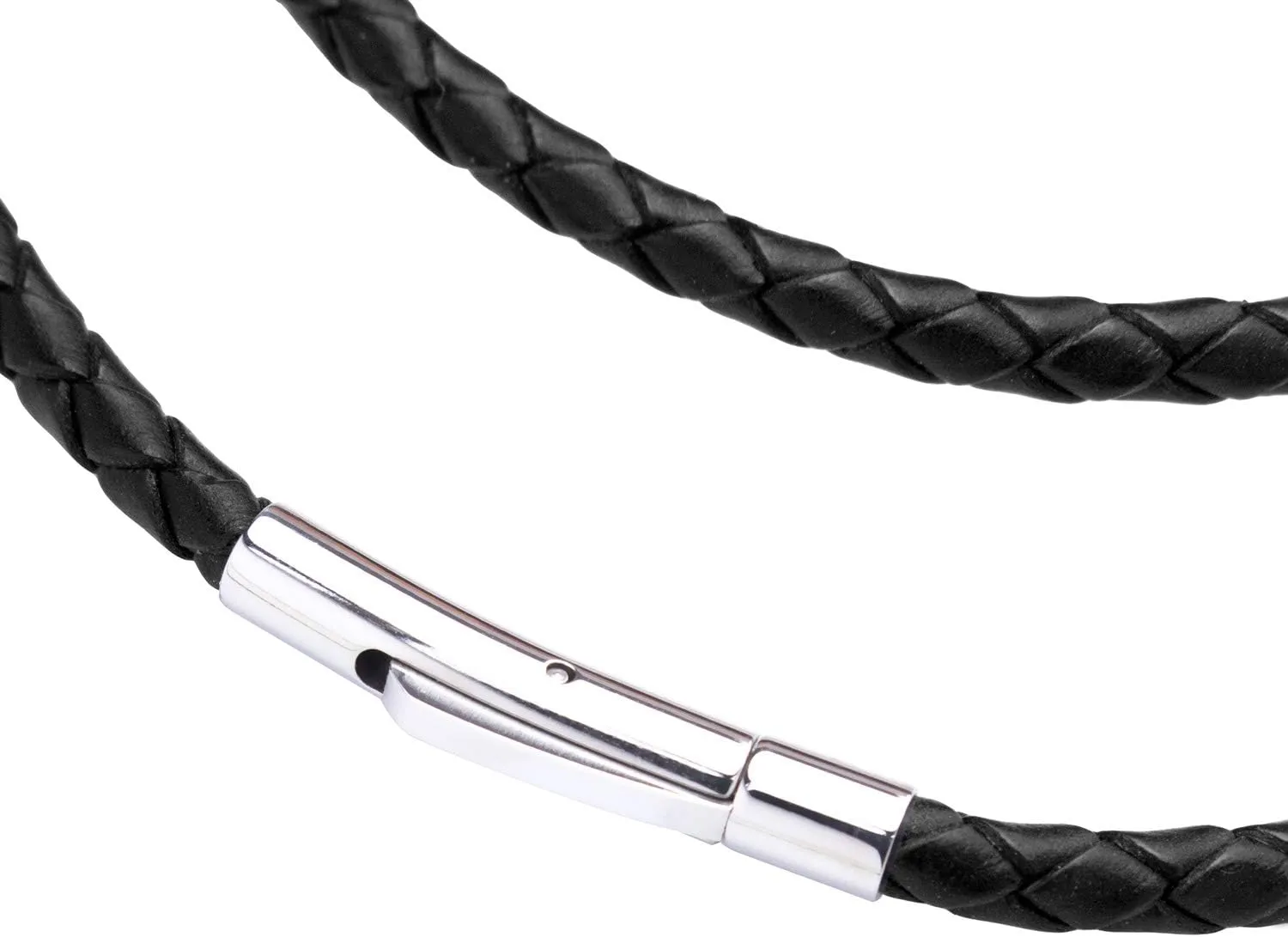 555Jewelry Stainless Steel Cross Braided Rope Cord Necklace For Men Women 18-24'' Inches