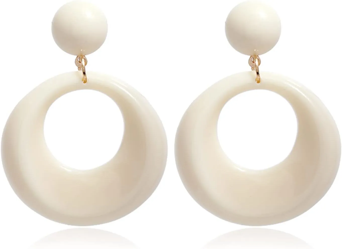70s Earrings for Women White Acrylic Earrings 70s Outfits for Women Earrings Dangle Simple Retro 70s Jewelry