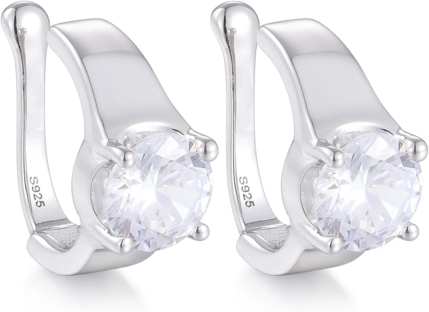 925 Sterling Silver ear-cuffs Earring for Women Men Moissanite/Zircon ear-cuffs Earrings 18K Gold Plated Stud Earrings D Color VVS1 Brilliant Cut Lab Created Diamond Earring