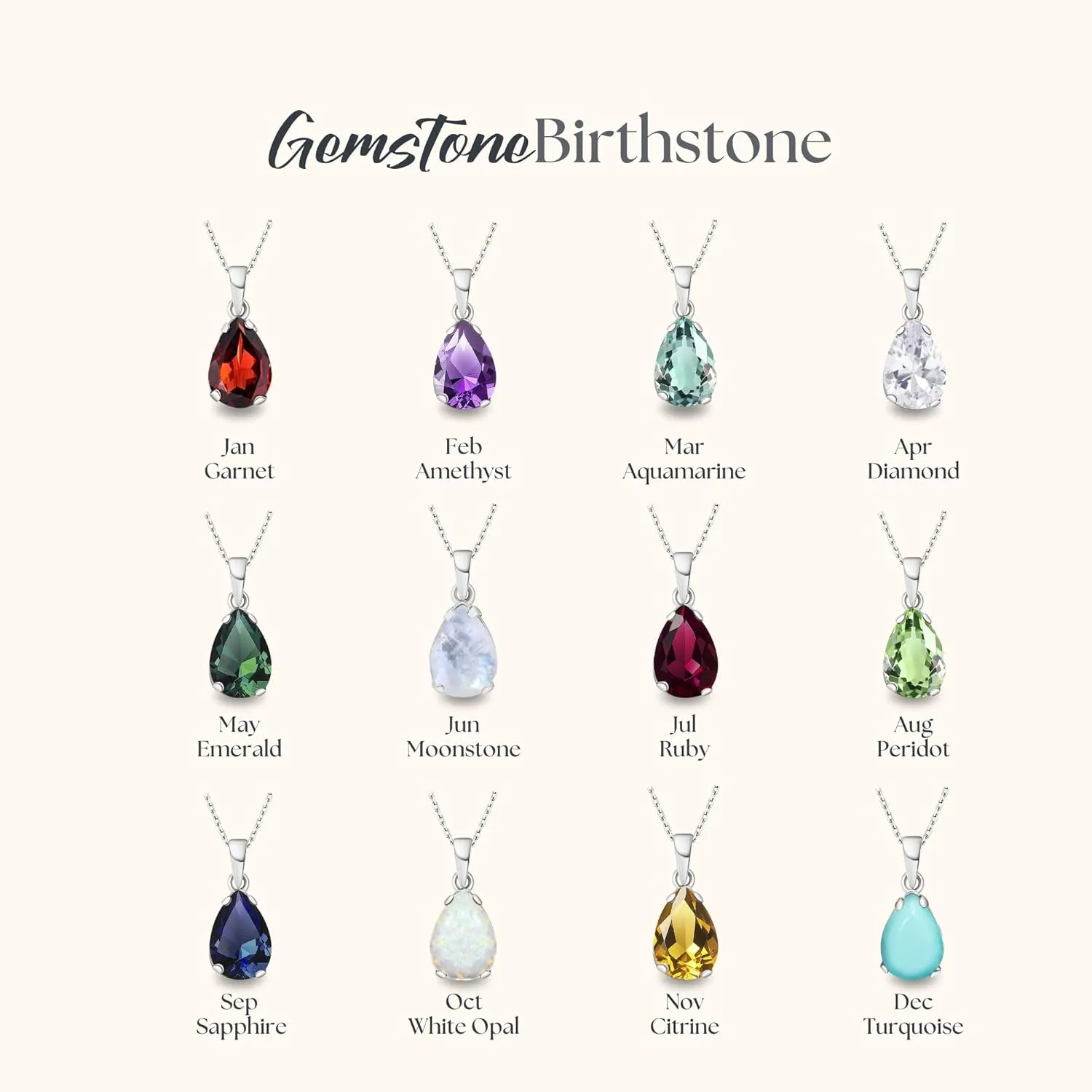 925 Sterling Silver Opal Necklace - Opal Teardrop Necklace - October Birthstone Necklace for Women Silver - Pear White Opal Pendant - Silver Jewelry for Women - Minimalist Chain Necklace