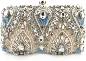 AAGAZA Diamond Rhinestone Clutch Bags Exquisite Female Clutches Pearls Beaded Chain Handbags Wedding Purse Shouler Bag /959 (Color : Champagne, Size : One Size)