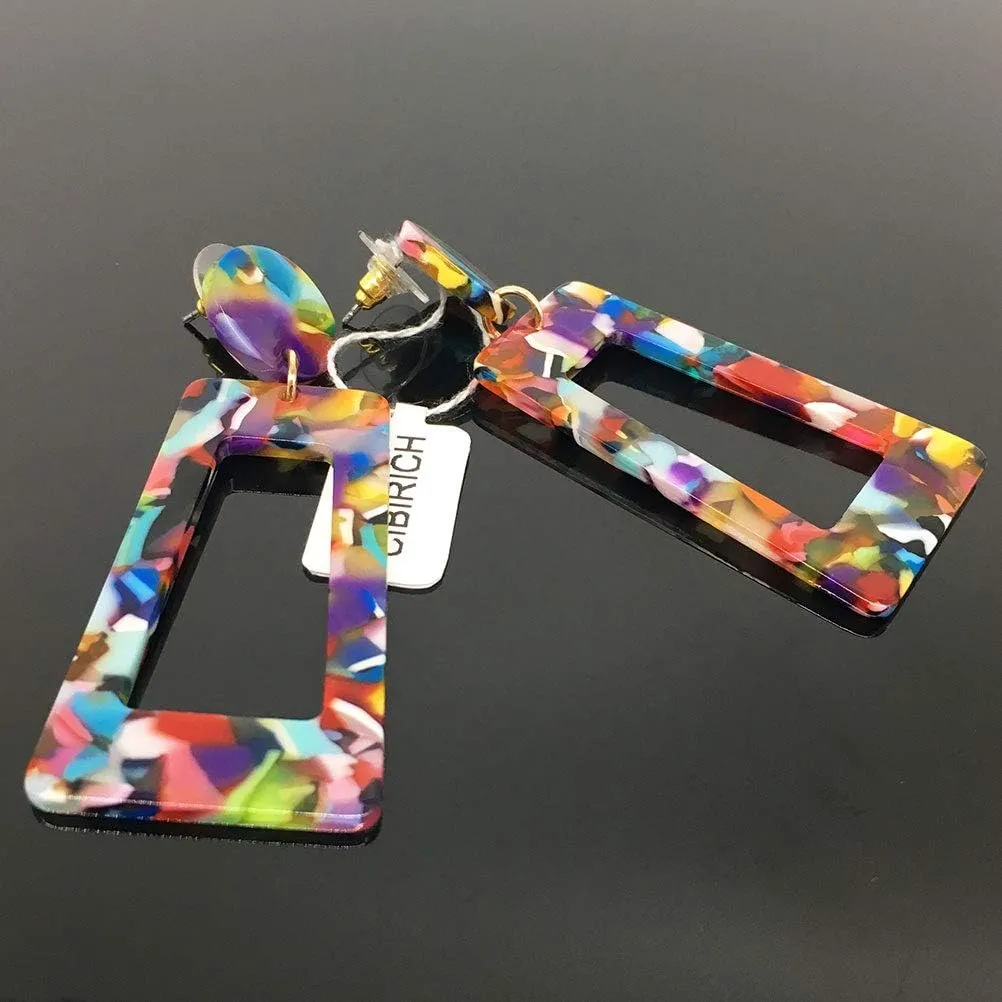 Acrylic Earrings for Women Multicolor Resin Earrings Statement Dangles Drop Earrings