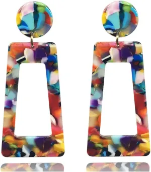 Acrylic Earrings for Women Multicolor Resin Earrings Statement Dangles Drop Earrings