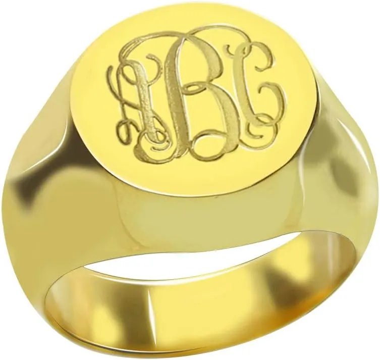 AILIN Custom Monogram Ring 925 Sterling Silver Personalized Any Initial Letter Wedding Engagement Ring Monogrammed Jewelry Bridesmaids Gift For Women