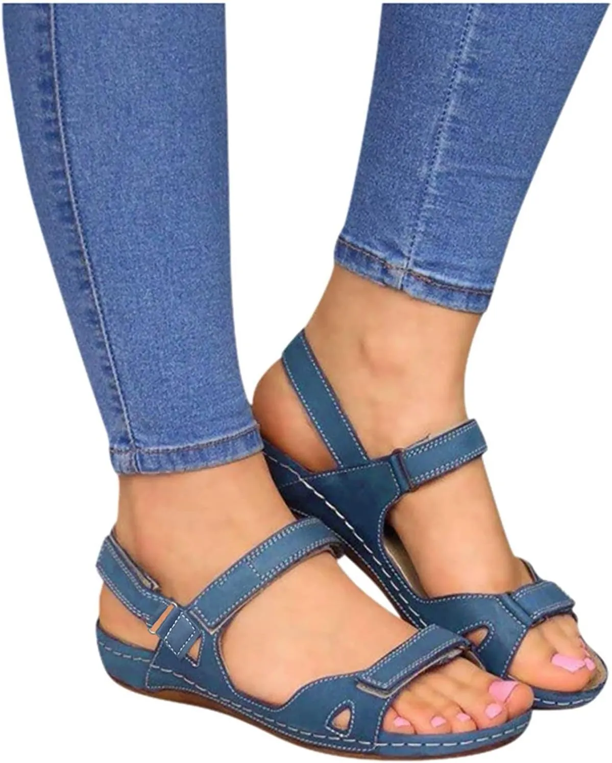 AMDBEL Orthopedic Sandals for Women, Sandals Women Dressy Arch Support Flip Flops Black Walking Shoes Wedding Sandals Slipper