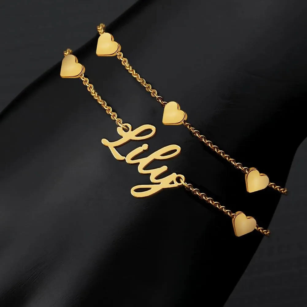 Ankle Bracelet for Women Personalized Name Anklet 18K Gold Plated Custom Dainty Anklet Bracelet Beach Jewelry for Girlfriend