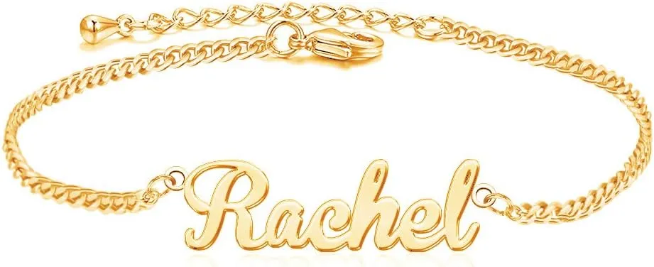 Ankle Bracelet for Women Personalized Name Anklet 18K Gold Plated Custom Dainty Anklet Bracelet Beach Jewelry for Girlfriend
