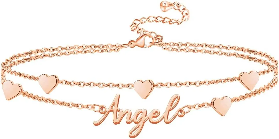 Ankle Bracelet for Women Personalized Name Anklet 18K Gold Plated Custom Dainty Anklet Bracelet Beach Jewelry for Girlfriend