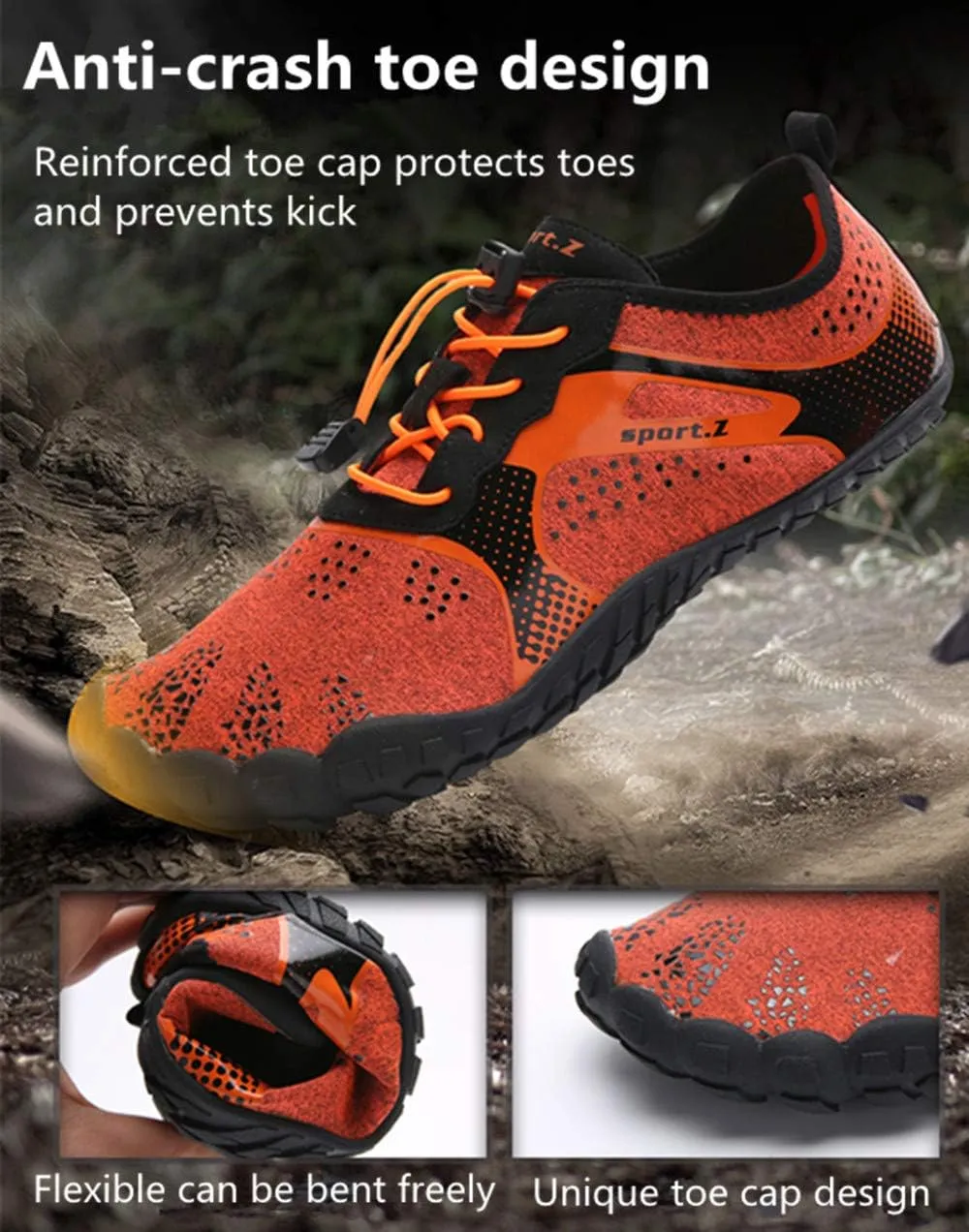 Asifn Unisex Barefoot Outdoor Hiking Water Shoes Fitness Mountaineering Yoga Beach Sport Running Shoes Gym Surfing Swimming Quick-Dry Shoes