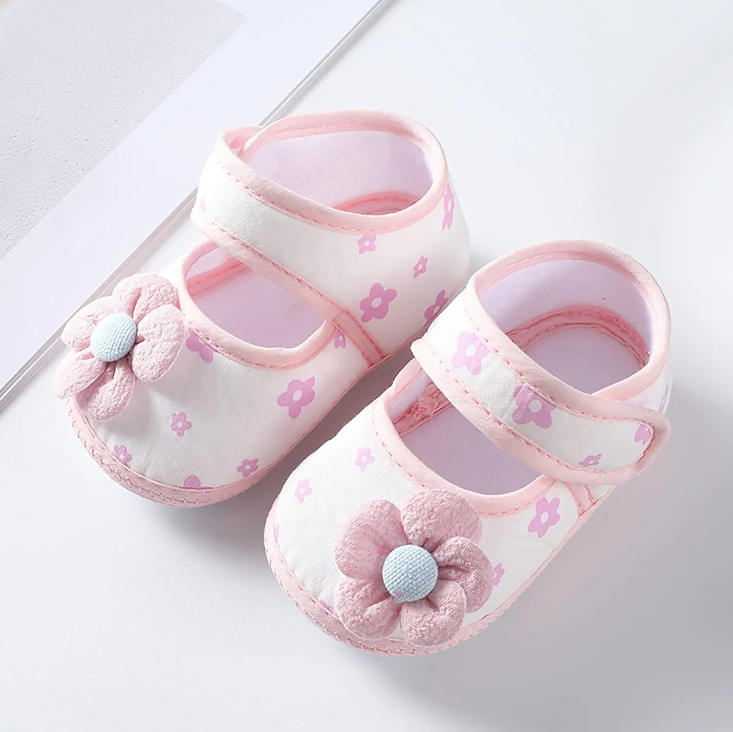 Baby Walking Shoes, 0-12 Months Newborn Baby Girls Soft First Walking Shoes Summer Cute Flowers Flat Sandals Slipper