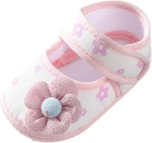 Baby Walking Shoes, 0-12 Months Newborn Baby Girls Soft First Walking Shoes Summer Cute Flowers Flat Sandals Slipper