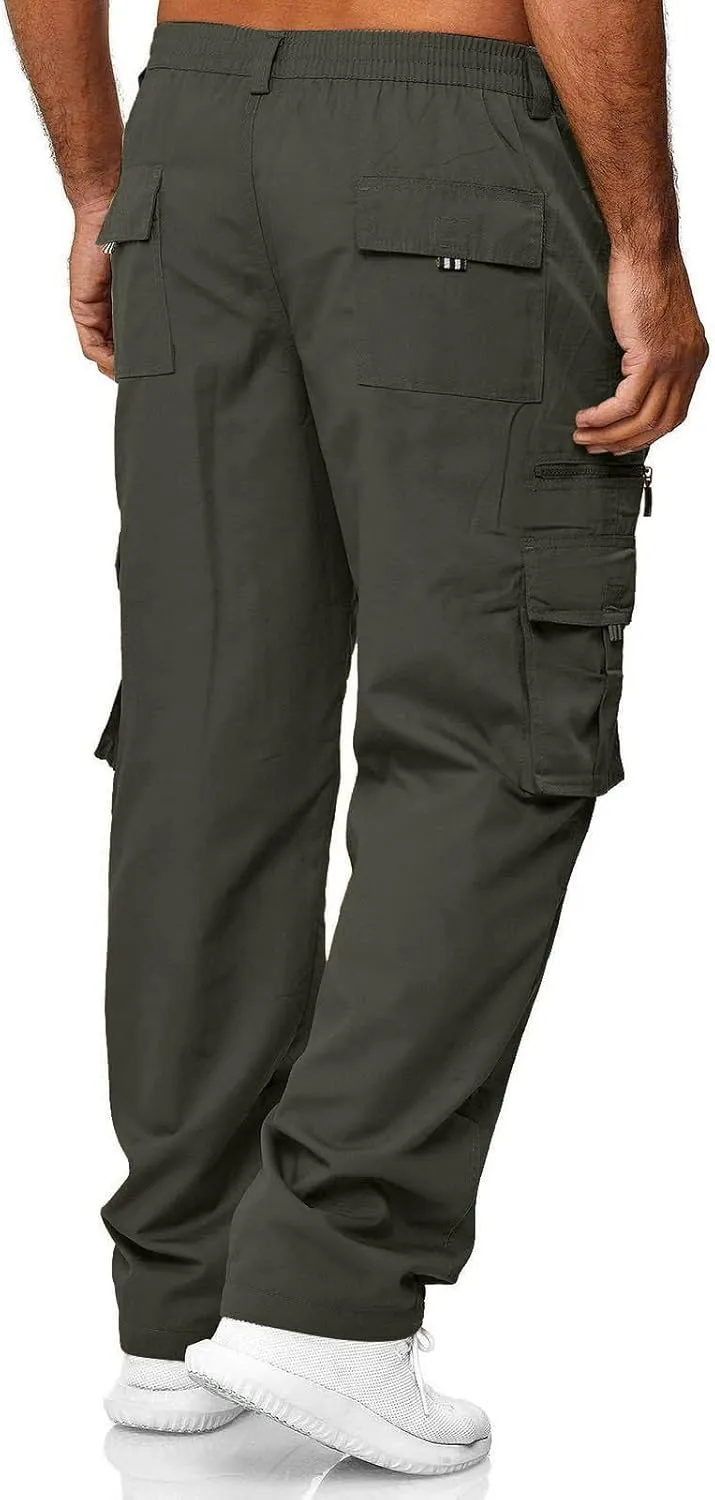 Baggy Cargo Pants Men - Tactical Pants for Men Relaxed Fit Cargo Work Pants with Pockets Outdoor Hiking Pants Trousers