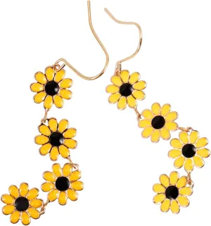 Beaupretty Flower Dangle Earrings for Women Minimalist Aesthetic Jewelry for Teen Lightweight Comfortable for Casual Formal Occasions Ear Accessories