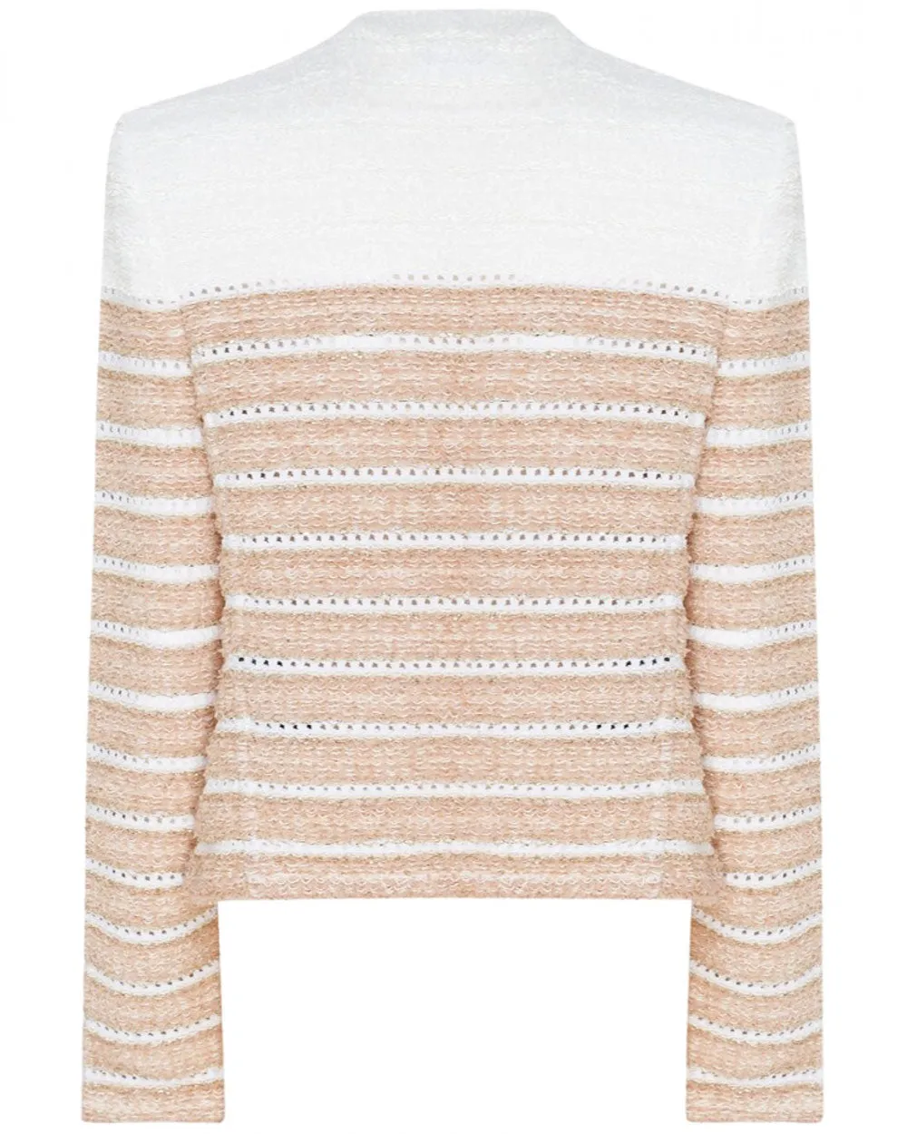 Beige Stripe Side To Side Spencer Tweed Jacket