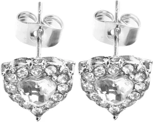 BESPORTBLE Minimalist Diamond Heart Earrings Women's Studs Earrings Stylish Fashion for Everyday