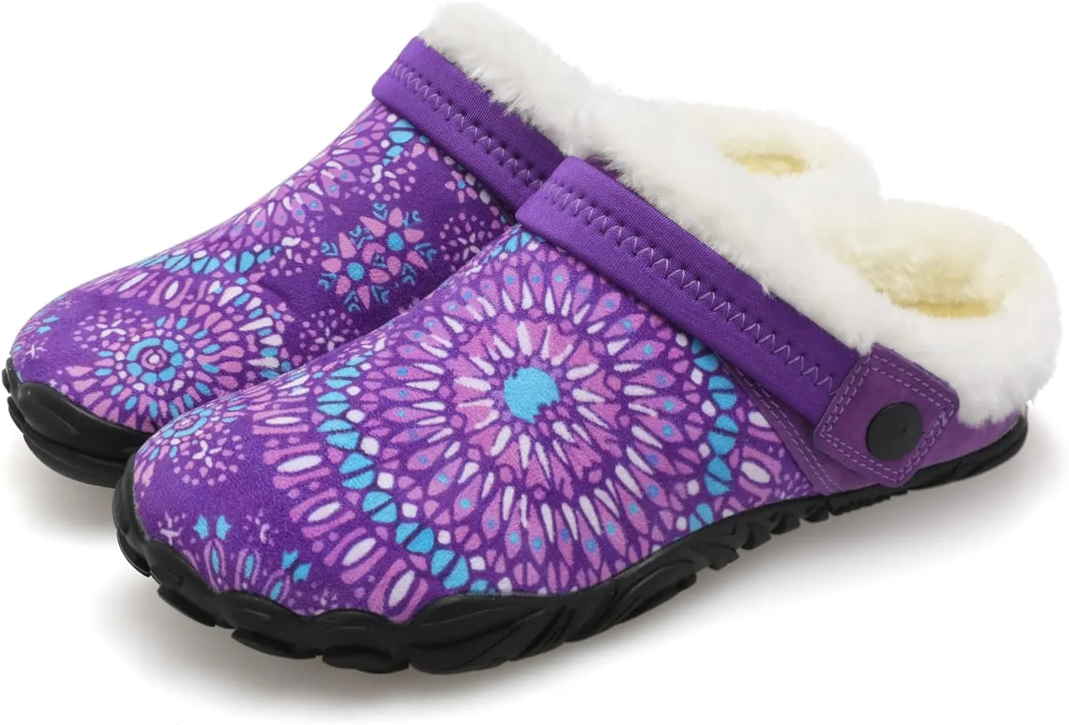 Besroad Womens Mens Furry Slides House Slippers Fuzzy Fluffy Bedroom Cozy Memory Foam Slippers Clogs