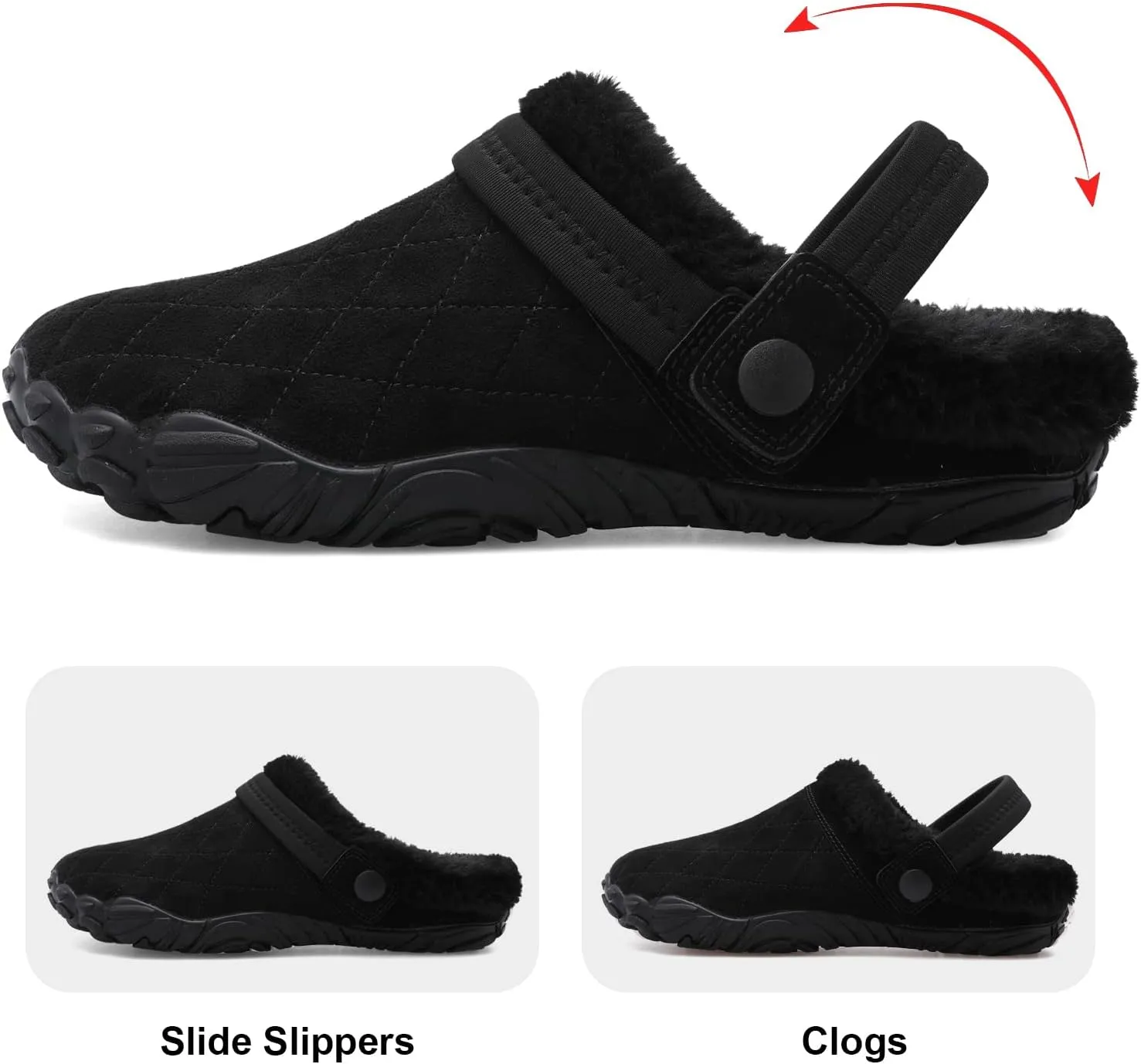 Besroad Womens Mens Furry Slides House Slippers Fuzzy Fluffy Bedroom Cozy Memory Foam Slippers Clogs