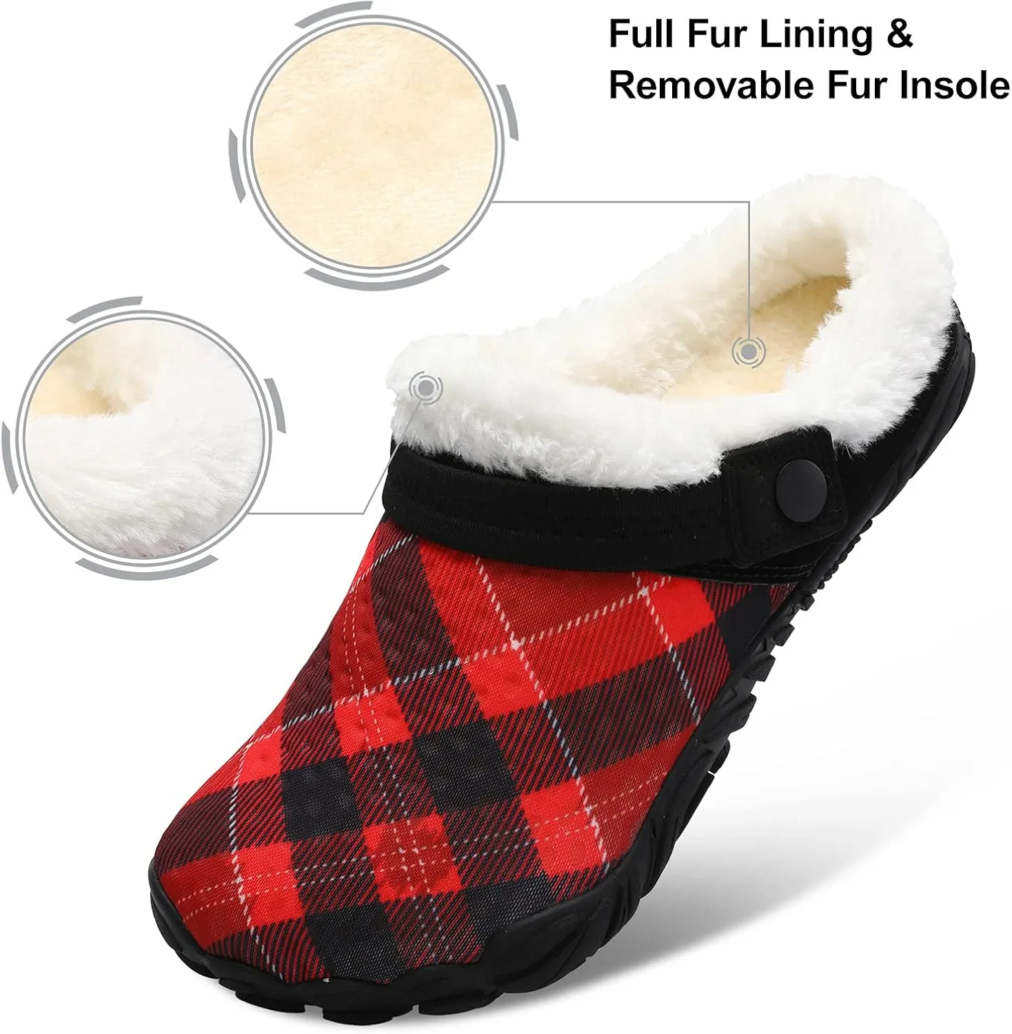 Besroad Womens Mens Furry Slides House Slippers Fuzzy Fluffy Bedroom Cozy Memory Foam Slippers Clogs