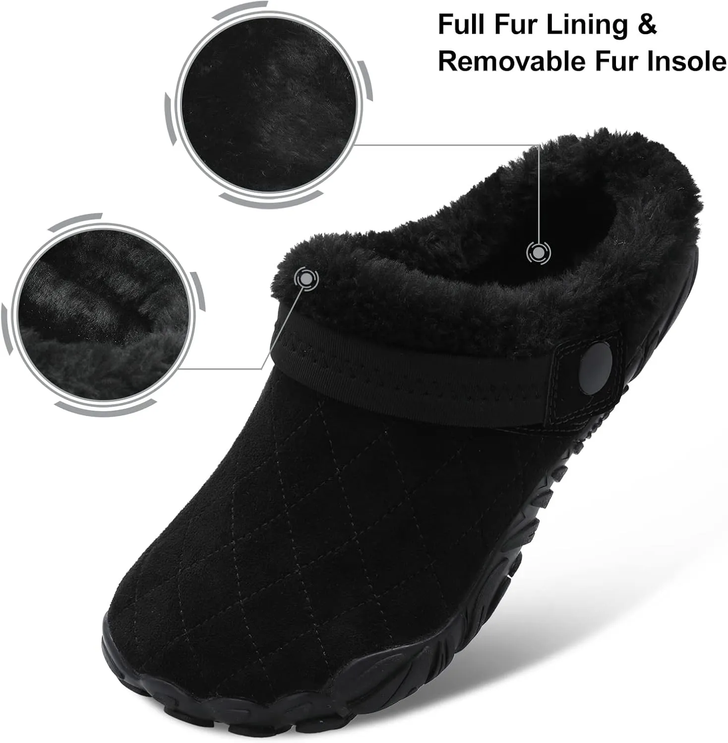 Besroad Womens Mens Furry Slides House Slippers Fuzzy Fluffy Bedroom Cozy Memory Foam Slippers Clogs