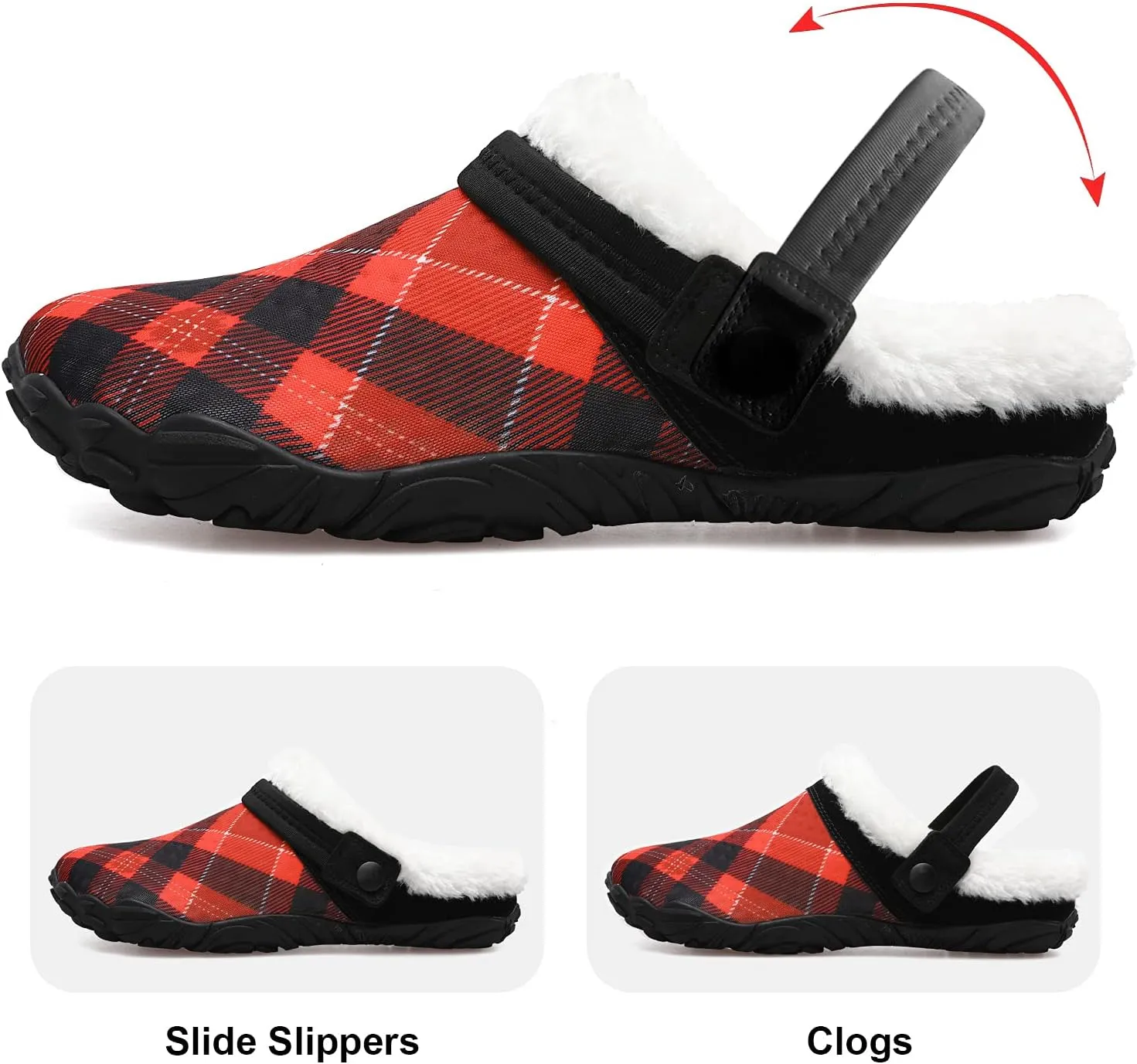 Besroad Womens Mens Furry Slides House Slippers Fuzzy Fluffy Bedroom Cozy Memory Foam Slippers Clogs