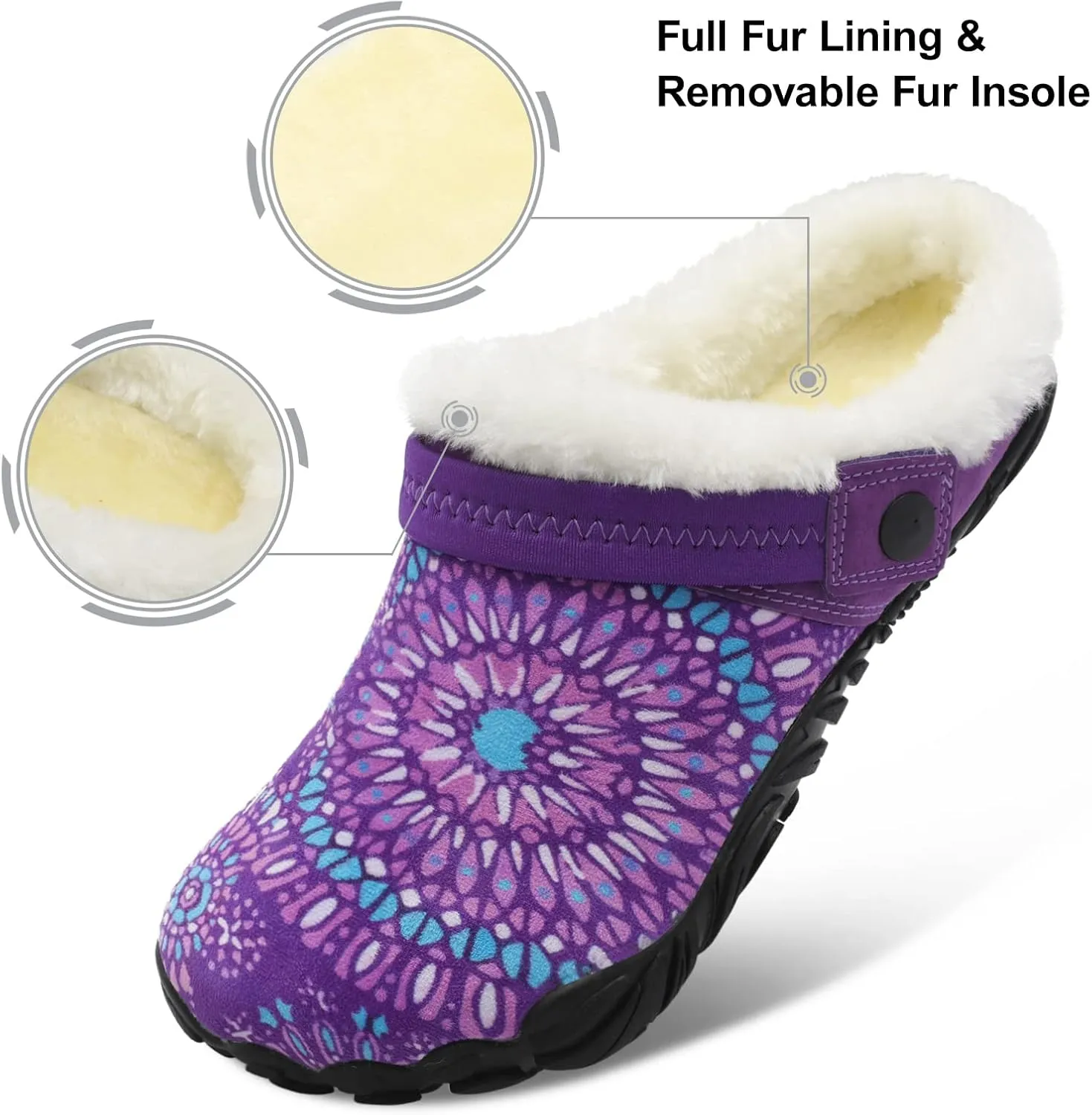 Besroad Womens Mens Furry Slides House Slippers Fuzzy Fluffy Bedroom Cozy Memory Foam Slippers Clogs