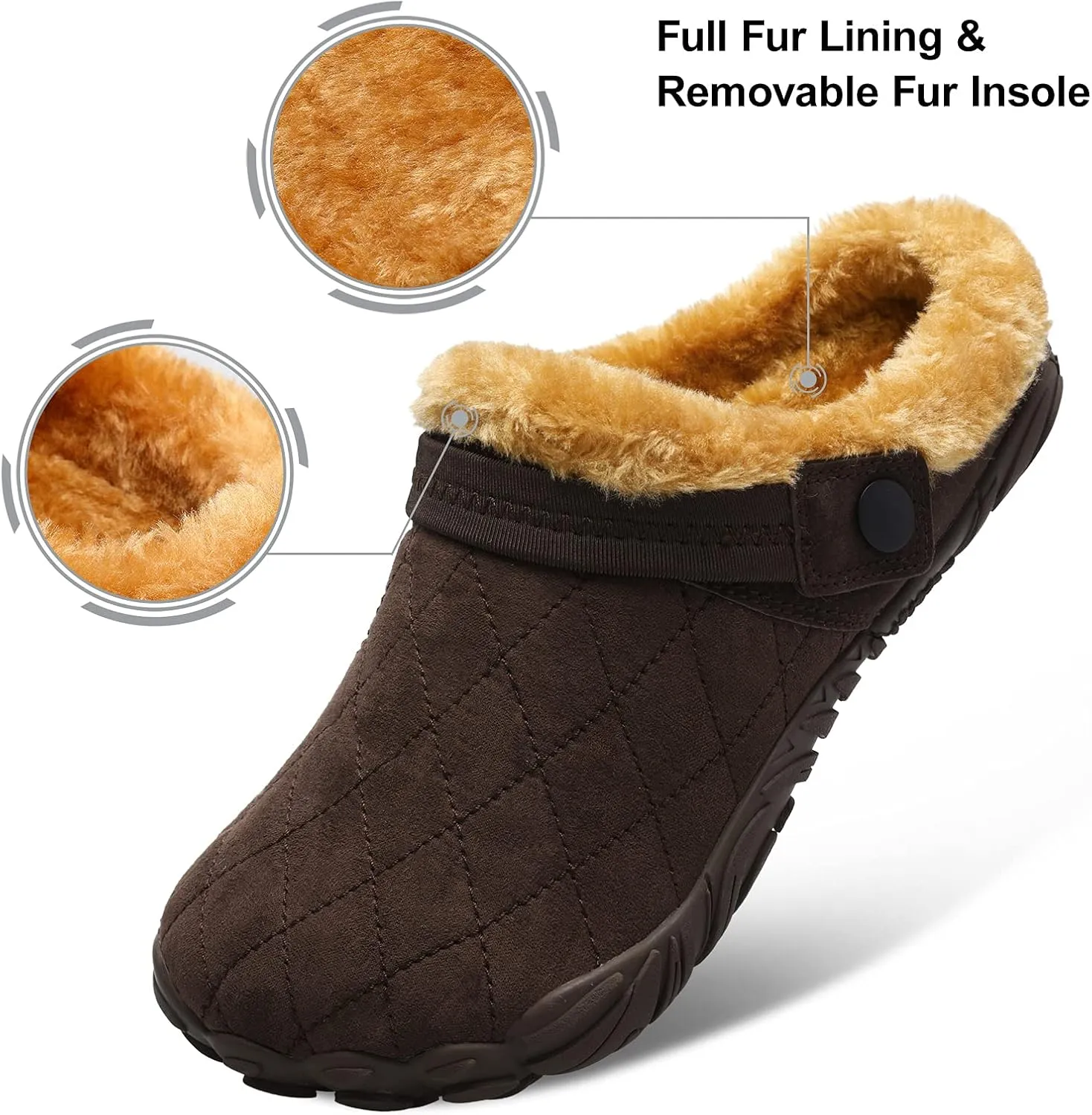 Besroad Womens Mens Furry Slides House Slippers Fuzzy Fluffy Bedroom Cozy Memory Foam Slippers Clogs