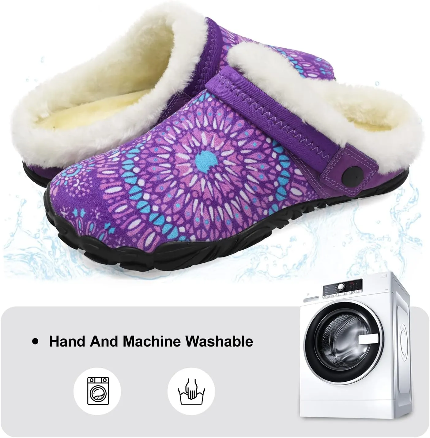 Besroad Womens Mens Furry Slides House Slippers Fuzzy Fluffy Bedroom Cozy Memory Foam Slippers Clogs