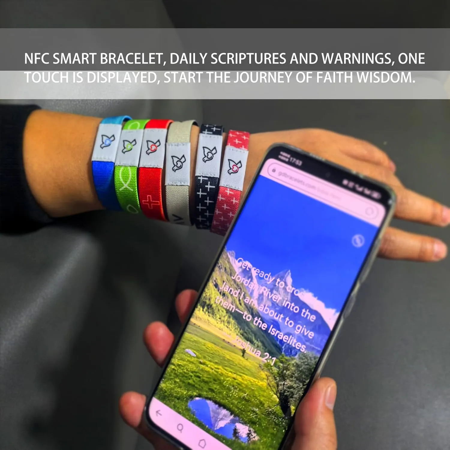 Bible Verse Bracelets With NFC Music - Daily Scripture Bracelets for Men