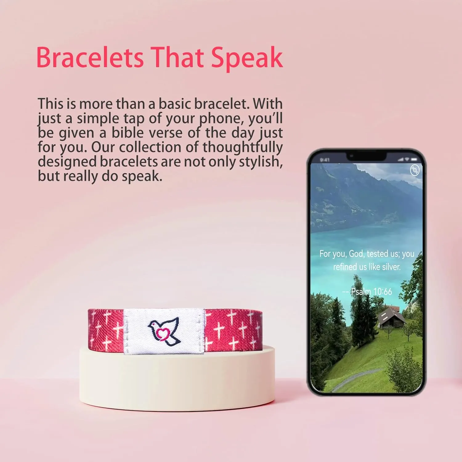 Bible Verse Bracelets With NFC Music - Daily Scripture Bracelets for Men