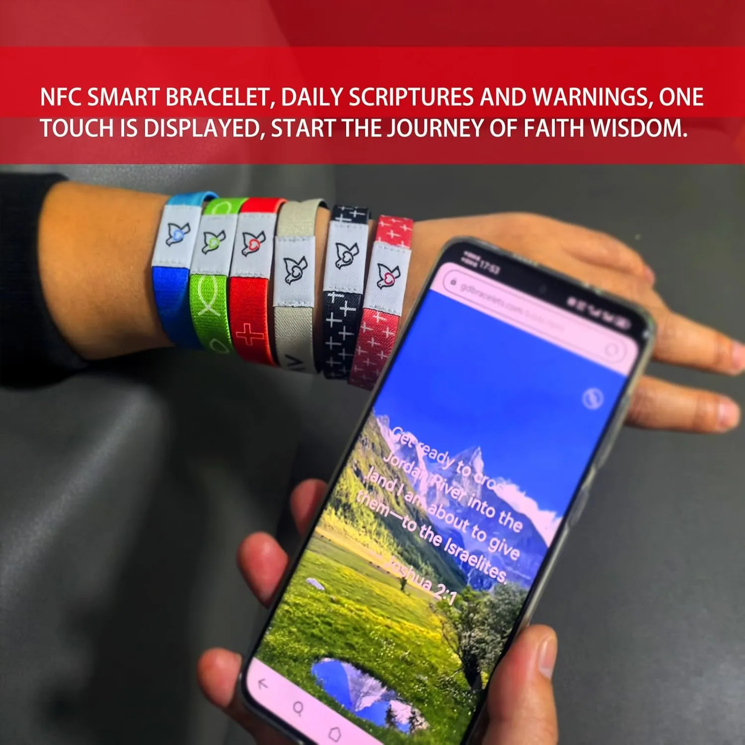 Bible Verse Bracelets With NFC Music - Daily Scripture Bracelets for Men