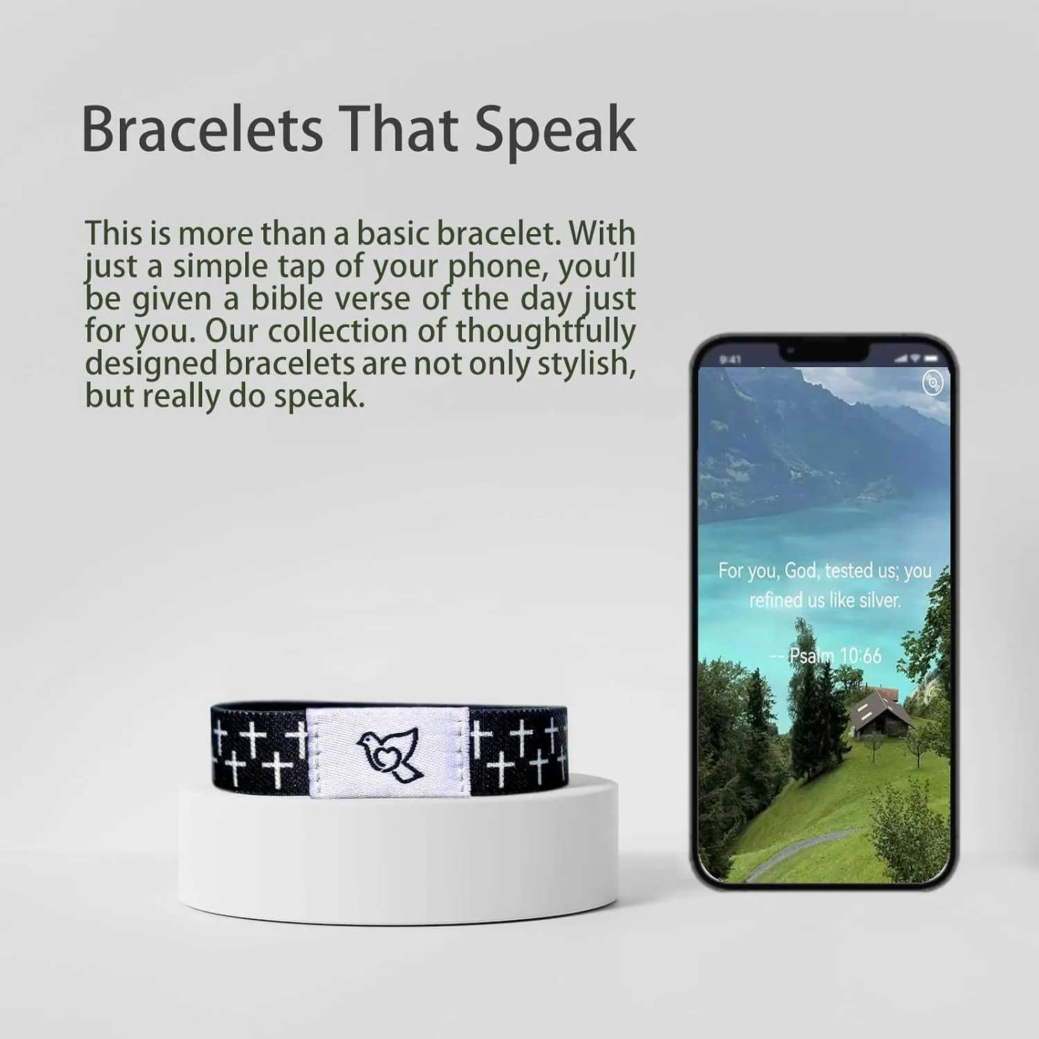Bible Verse Bracelets With NFC Music - Daily Scripture Bracelets for Men